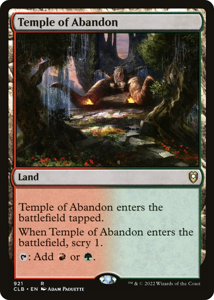 Temple of Abandon (CLB-921) - Commander Legends: Battle for Baldur's Gate - Premium MTG Single from Wizards of the Coast - Just $0.08! Shop now at Game Crave Tournament Store