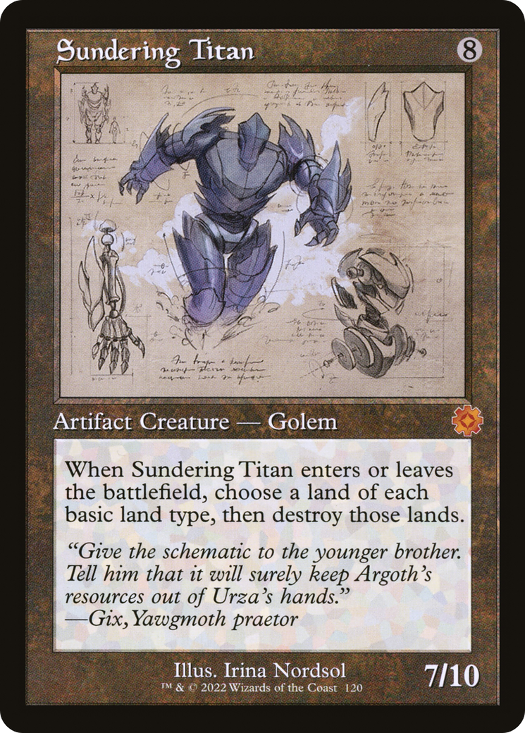 Sundering Titan (BRR-120) - The Brothers' War Retro Artifacts Foil - Premium MTG Single from Wizards of the Coast - Just $0.35! Shop now at Game Crave Tournament Store