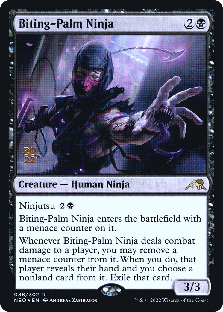 Biting-Palm Ninja (PNEO-88S) - Kamigawa: Neon Dynasty Promos Foil - Premium MTG Single from Wizards of the Coast - Just $0.77! Shop now at Game Crave Tournament Store