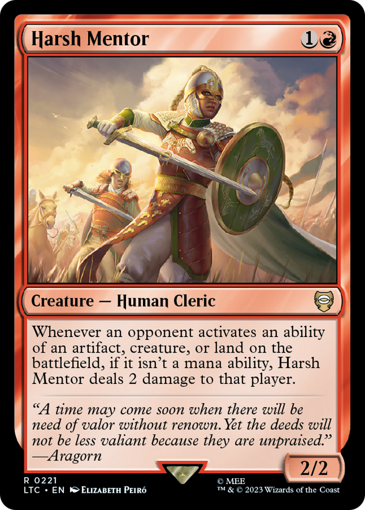 Harsh Mentor (LTC-221) - Tales of Middle-earth Commander - Premium MTG Single from Wizards of the Coast - Just $0.08! Shop now at Game Crave Tournament Store