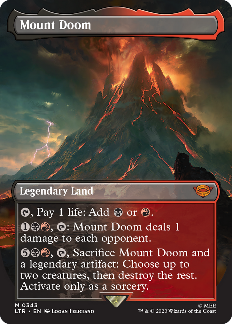 Mount Doom (LTR-343) - The Lord of the Rings: Tales of Middle-earth (Borderless) - Premium MTG Single from Wizards of the Coast - Just $4.31! Shop now at Game Crave Tournament Store