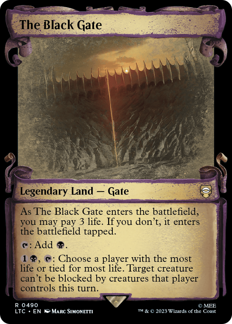 The Black Gate (LTC-490) - Tales of Middle-earth Commander: (Showcase) Foil - Premium MTG Single from Wizards of the Coast - Just $7.10! Shop now at Game Crave Tournament Store