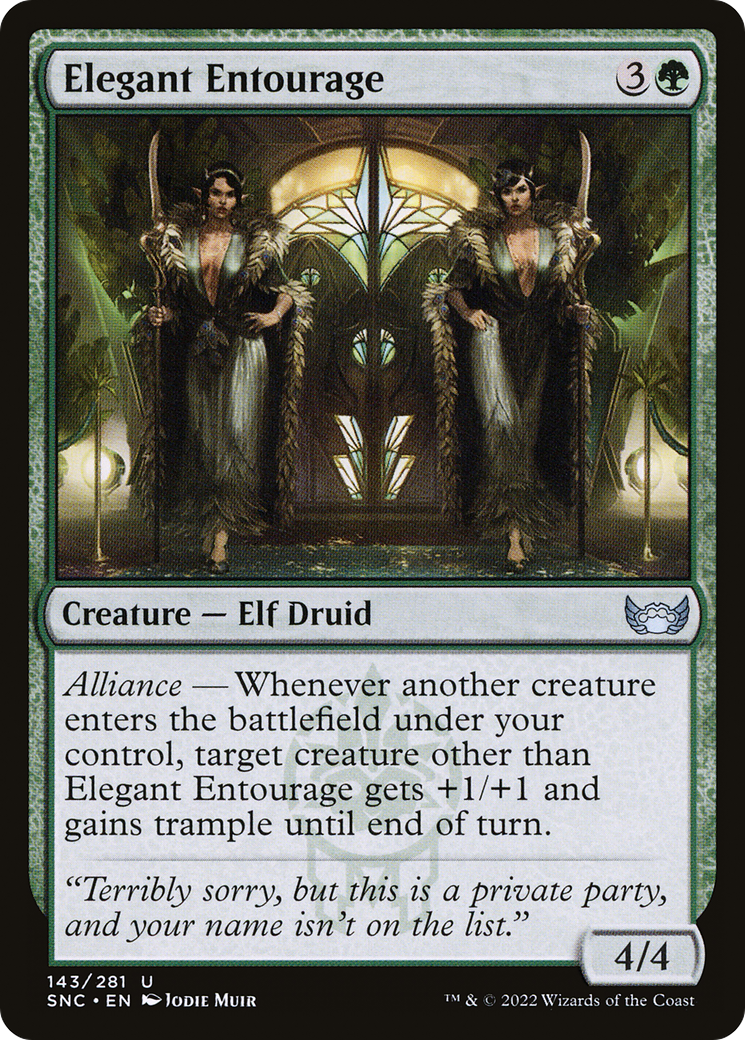 Elegant Entourage (SNC-143) - Streets of New Capenna Foil - Premium MTG Single from Wizards of the Coast - Just $0.08! Shop now at Game Crave Tournament Store
