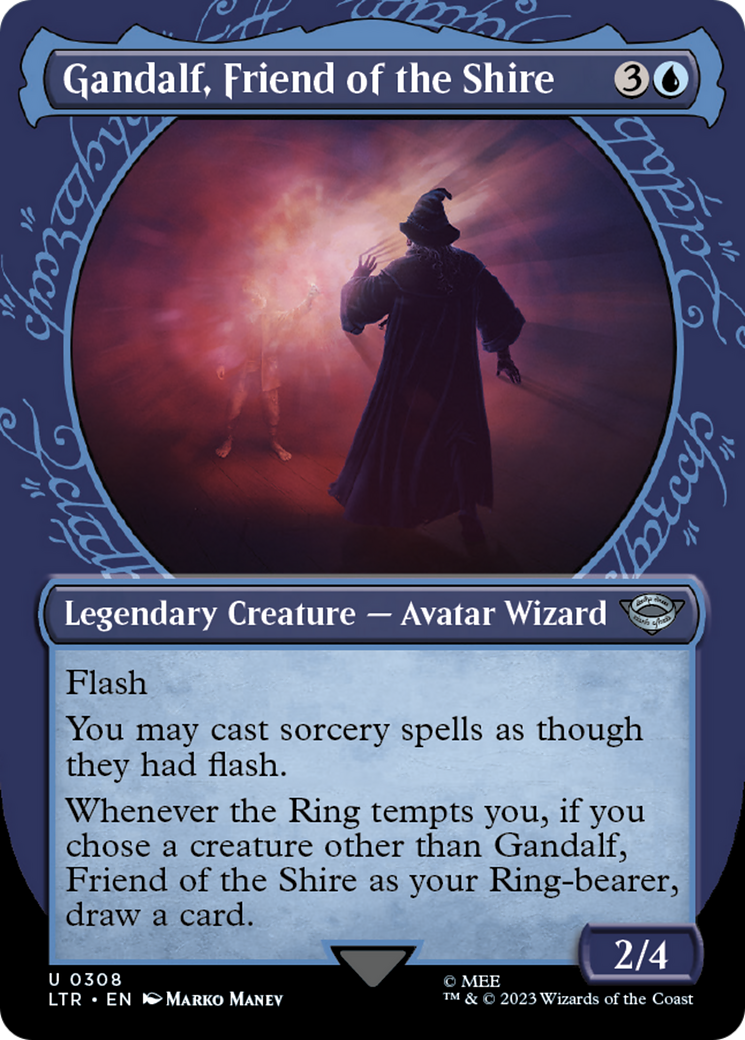 Gandalf, Friend of the Shire (LTR-308) - The Lord of the Rings: Tales of Middle-earth: (Showcase) (Borderless) - Premium MTG Single from Wizards of the Coast - Just $0.08! Shop now at Game Crave Tournament Store