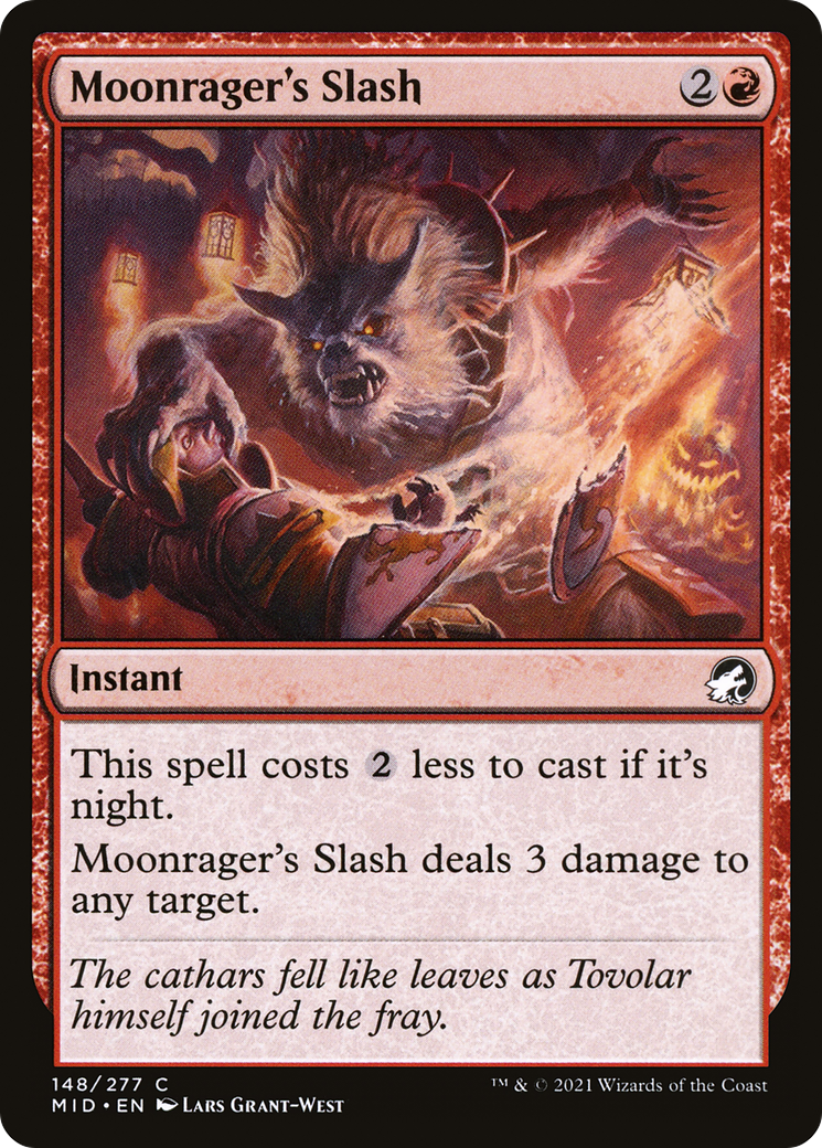 Moonrager's Slash (MID-148) - Innistrad: Midnight Hunt Foil - Premium MTG Single from Wizards of the Coast - Just $0.08! Shop now at Game Crave Tournament Store