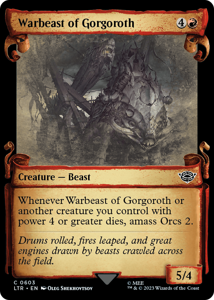 Warbeast of Gorgoroth (LTR-603) - The Lord of the Rings: Tales of Middle-earth: (Showcase) Foil - Premium MTG Single from Wizards of the Coast - Just $0.08! Shop now at Game Crave Tournament Store