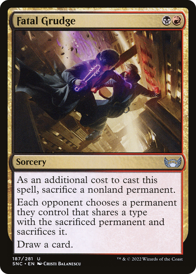 Fatal Grudge (SNC-187) - Streets of New Capenna - Premium MTG Single from Wizards of the Coast - Just $0.08! Shop now at Game Crave Tournament Store