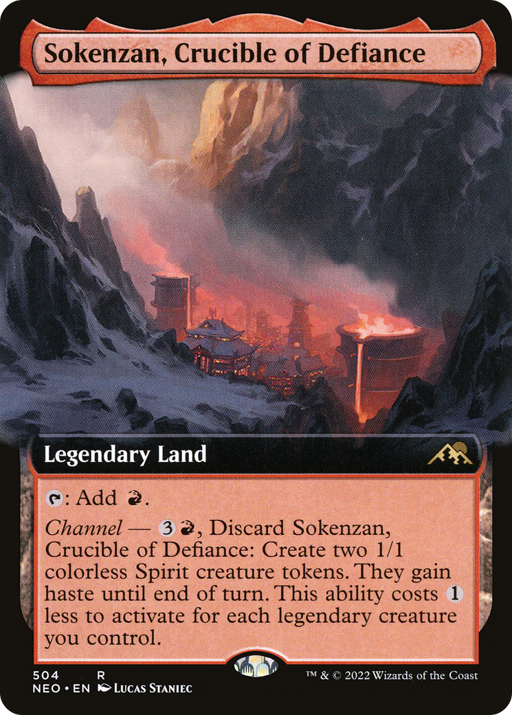 Sokenzan, Crucible of Defiance (NEO-504) - Kamigawa: Neon Dynasty: (Extended Art) - Premium MTG Single from Wizards of the Coast - Just $0.49! Shop now at Game Crave Tournament Store