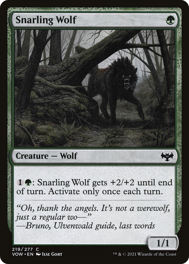 Snarling Wolf (VOW-219) - Innistrad: Crimson Vow - Premium MTG Single from Wizards of the Coast - Just $0.08! Shop now at Game Crave Tournament Store