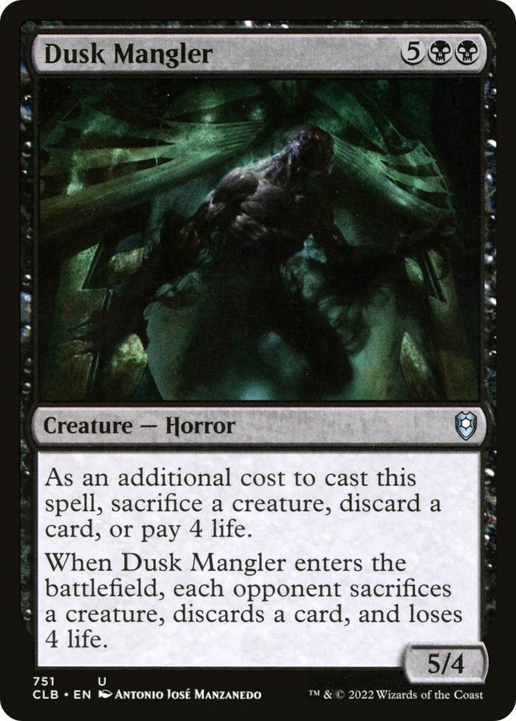 Dusk Mangler (CLB-751) - Commander Legends: Battle for Baldur's Gate - Premium MTG Single from Wizards of the Coast - Just $0.08! Shop now at Game Crave Tournament Store