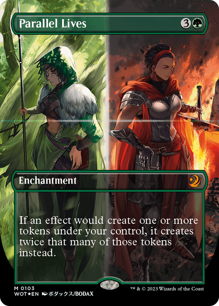 Parallel Lives (WOT-103) - Wilds of Eldraine: Enchanting Tales (Borderless) Foil - Premium MTG Single from Wizards of the Coast - Just $22.76! Shop now at Game Crave Tournament Store