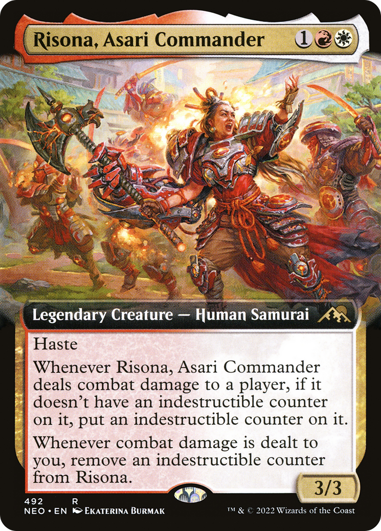 Risona, Asari Commander (NEO-492) - Kamigawa: Neon Dynasty: (Extended Art) - Premium MTG Single from Wizards of the Coast - Just $0.08! Shop now at Game Crave Tournament Store