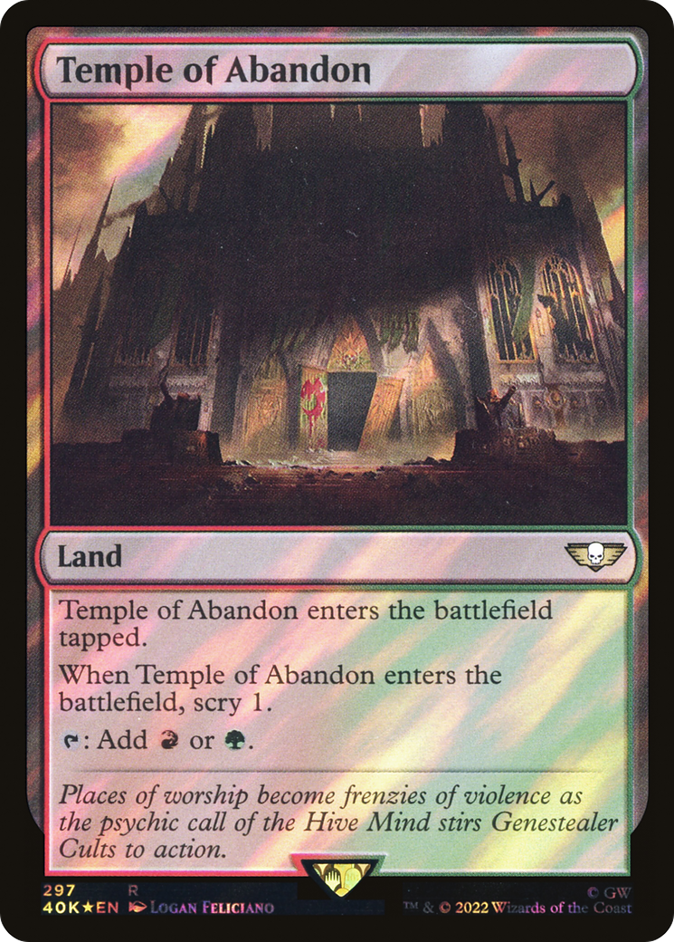 Temple of Abandon (40K-297★) - Warhammer 40,000 Commander Foil - Premium MTG Single from Wizards of the Coast - Just $0.37! Shop now at Game Crave Tournament Store