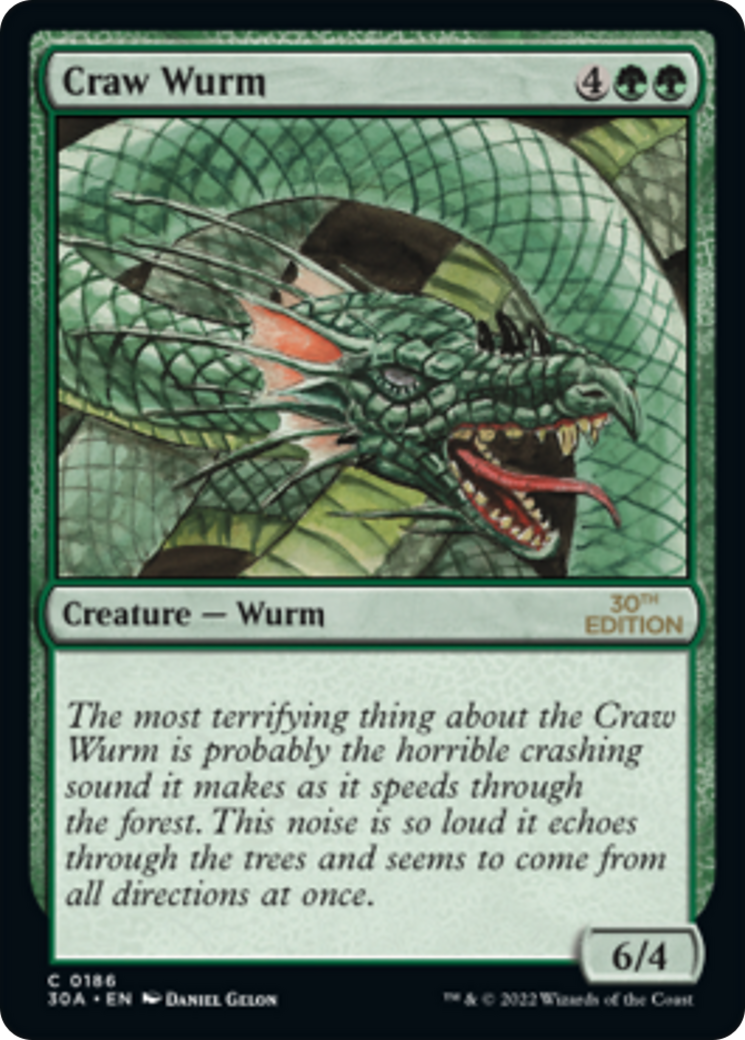 Craw Wurm (30A-186) - 30th Anniversary Edition - Premium MTG Single from Wizards of the Coast - Just $0.15! Shop now at Game Crave Tournament Store