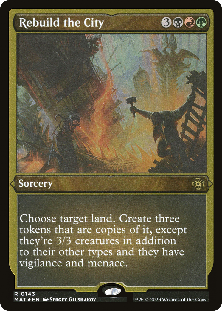 Rebuild the City (MAT-143) - March of the Machine: The Aftermath Etched Foil - Premium MTG Single from Wizards of the Coast - Just $0.08! Shop now at Game Crave Tournament Store