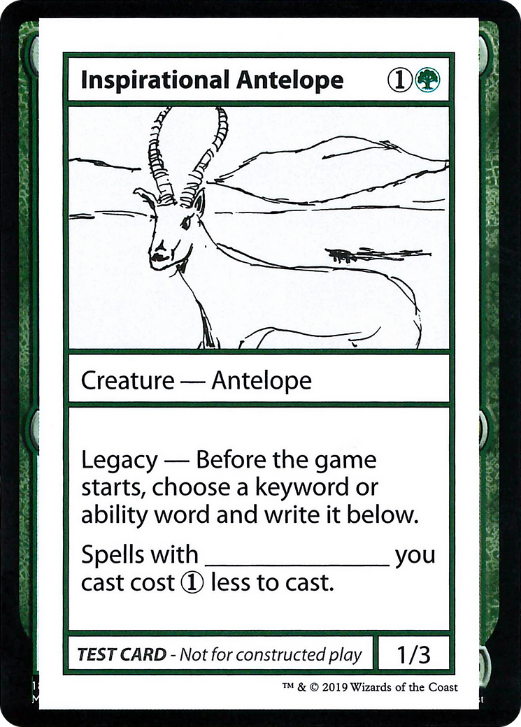 Inspirational Antelope (CMB2-078) - Mystery Booster Playtest Cards 2021 - Premium MTG Single from Wizards of the Coast - Just $0.08! Shop now at Game Crave Tournament Store