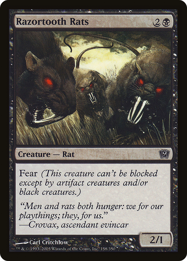 Razortooth Rats (9ED-158★) - Ninth Edition Foil - Premium MTG Single from Wizards of the Coast - Just $0.64! Shop now at Game Crave Tournament Store
