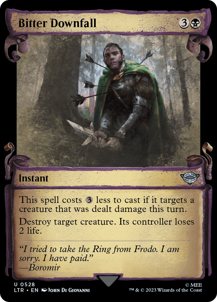 Bitter Downfall (LTR-528) - The Lord of the Rings: Tales of Middle-earth: (Showcase) - Premium MTG Single from Wizards of the Coast - Just $0.25! Shop now at Game Crave Tournament Store