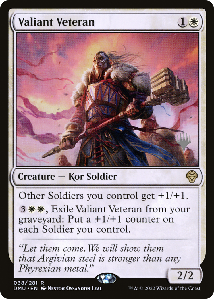 Valiant Veteran (PDMU-38P) - Dominaria United Promos - Premium MTG Single from Wizards of the Coast - Just $0.33! Shop now at Game Crave Tournament Store