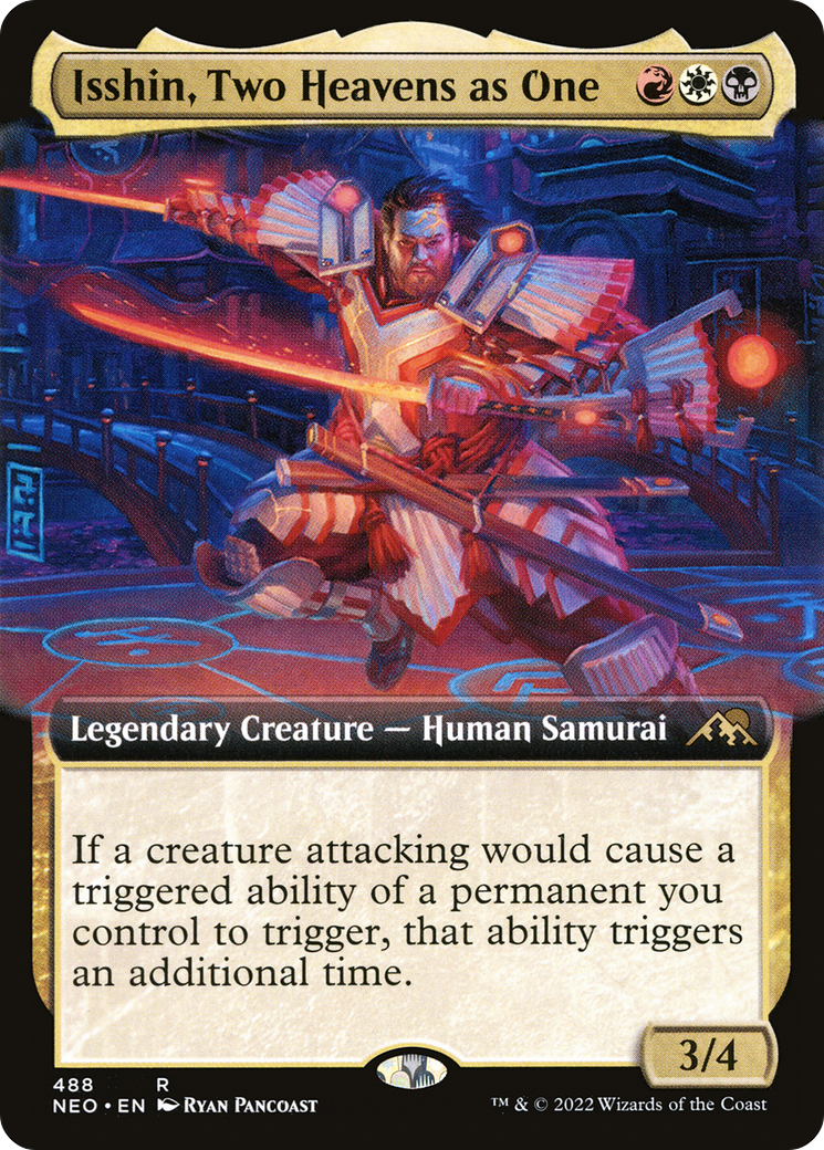 Isshin, Two Heavens as One (NEO-488) - Kamigawa: Neon Dynasty: (Extended Art) Foil - Premium MTG Single from Wizards of the Coast - Just $3.12! Shop now at Game Crave Tournament Store