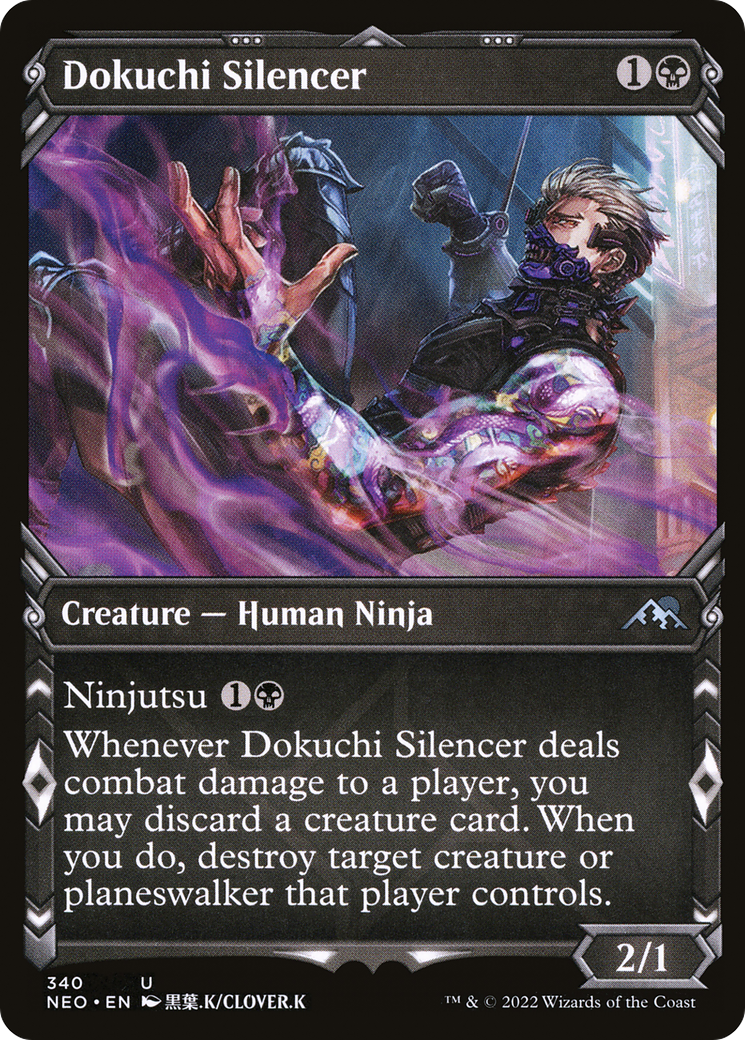 Dokuchi Silencer (NEO-340) - Kamigawa: Neon Dynasty: (Showcase) - Premium MTG Single from Wizards of the Coast - Just $0.08! Shop now at Game Crave Tournament Store