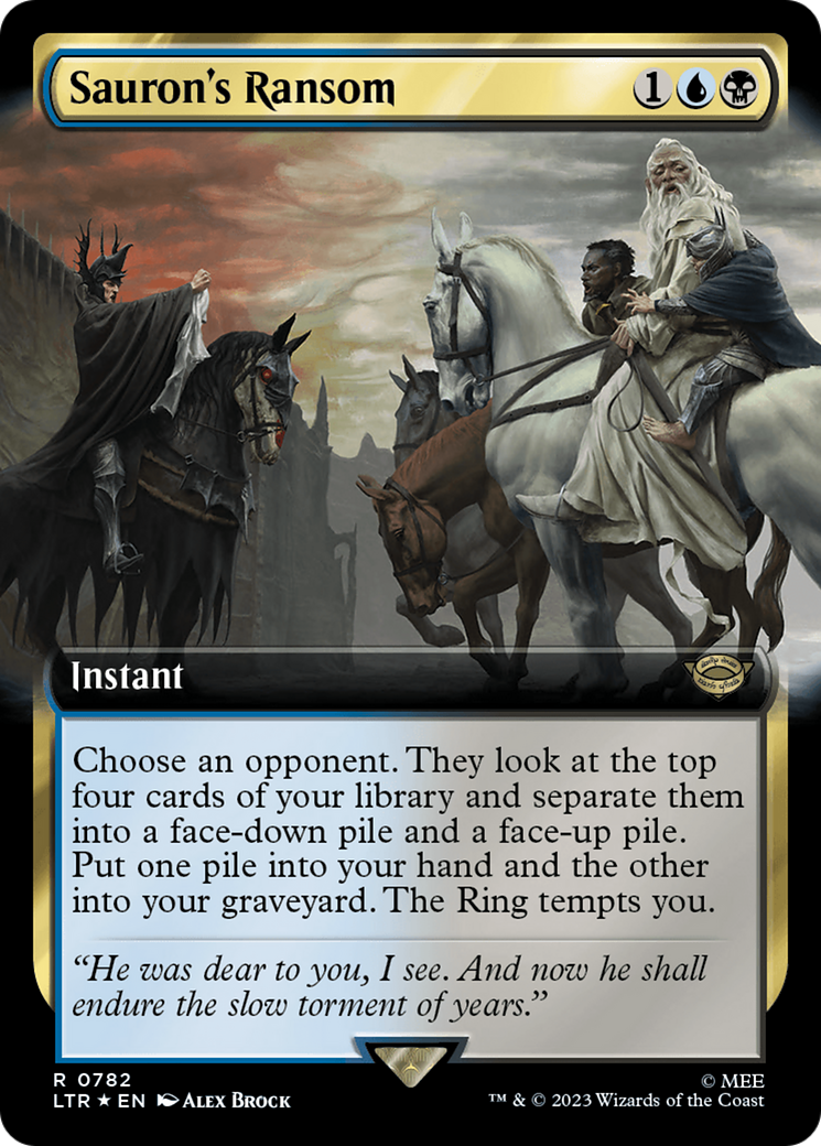 Sauron's Ransom (LTR-782) - The Lord of the Rings: Tales of Middle-earth: (Extended Art) Foil - Premium MTG Single from Wizards of the Coast - Just $0.27! Shop now at Game Crave Tournament Store