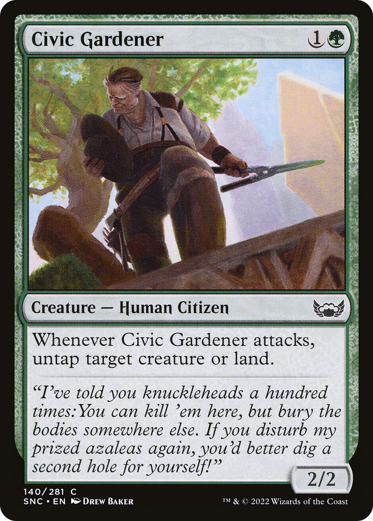 Civic Gardener (SNC-140) - Streets of New Capenna Foil - Premium MTG Single from Wizards of the Coast - Just $0.25! Shop now at Game Crave Tournament Store