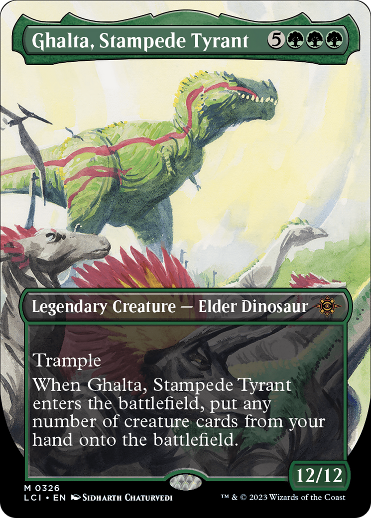Ghalta, Stampede Tyrant (LCI-326) - The Lost Caverns of Ixalan (Borderless) Foil - Premium MTG Single from Wizards of the Coast - Just $18.06! Shop now at Game Crave Tournament Store