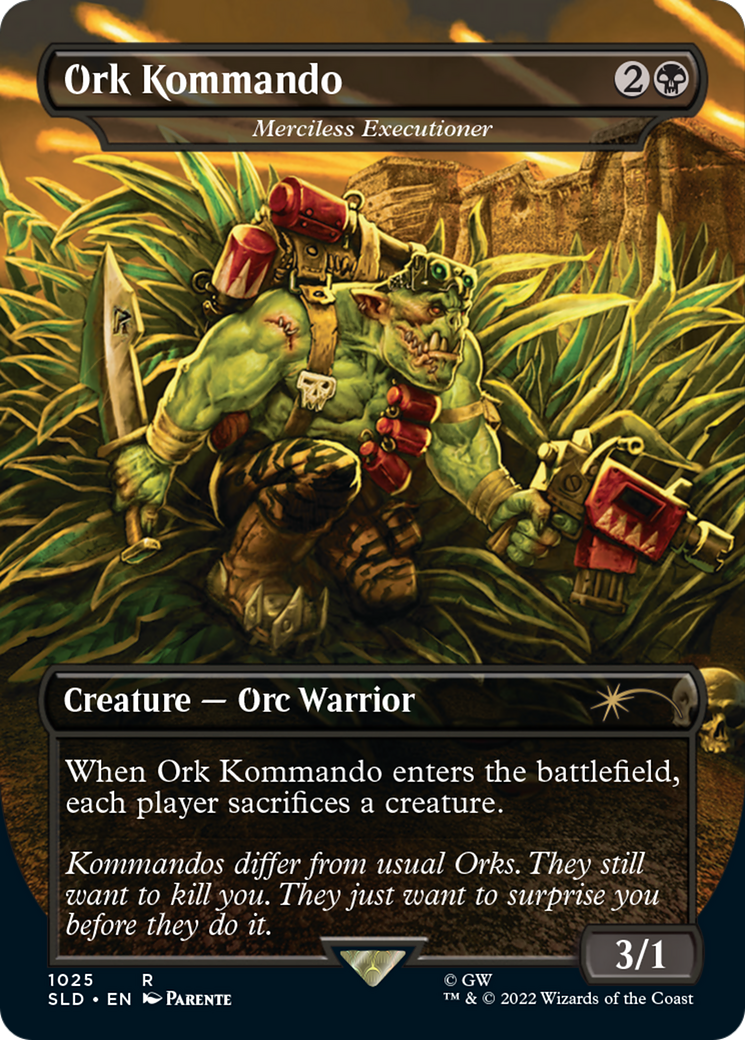 Merciless Executioner (SLD-1025) - Secret Lair Drop / Ork Kommando (Borderless) Foil - Premium MTG Single from Wizards of the Coast - Just $1.55! Shop now at Game Crave Tournament Store