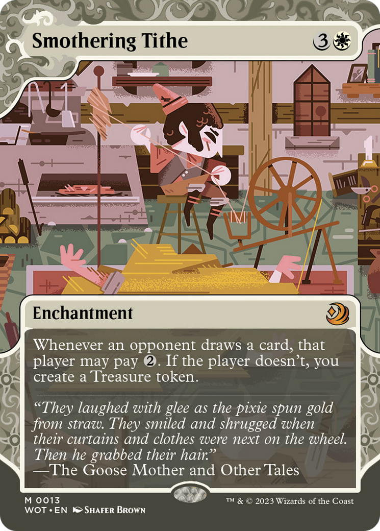 Smothering Tithe (WOT-013) - Wilds of Eldraine: Enchanting Tales: (Showcase) (Borderless) Foil - Premium MTG Single from Wizards of the Coast - Just $10.28! Shop now at Game Crave Tournament Store