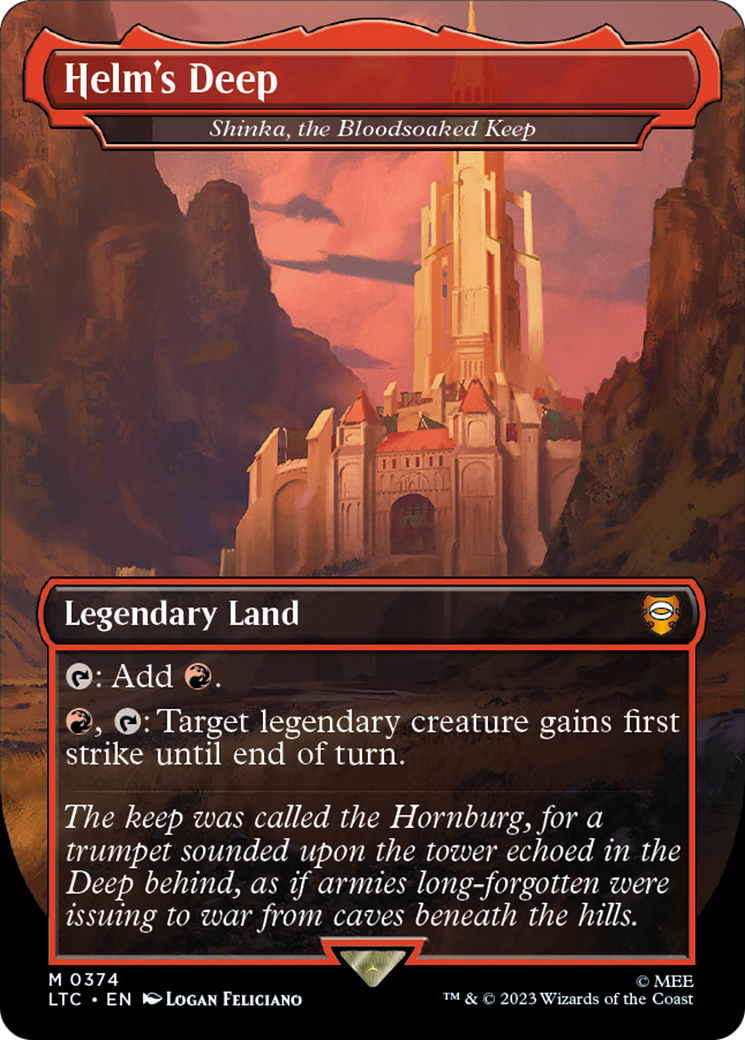 Shinka, the Bloodsoaked Keep (LTC-374) - Tales of Middle-earth Commander / Helm's Deep (Borderless) Foil - Premium MTG Single from Wizards of the Coast - Just $14.01! Shop now at Game Crave Tournament Store