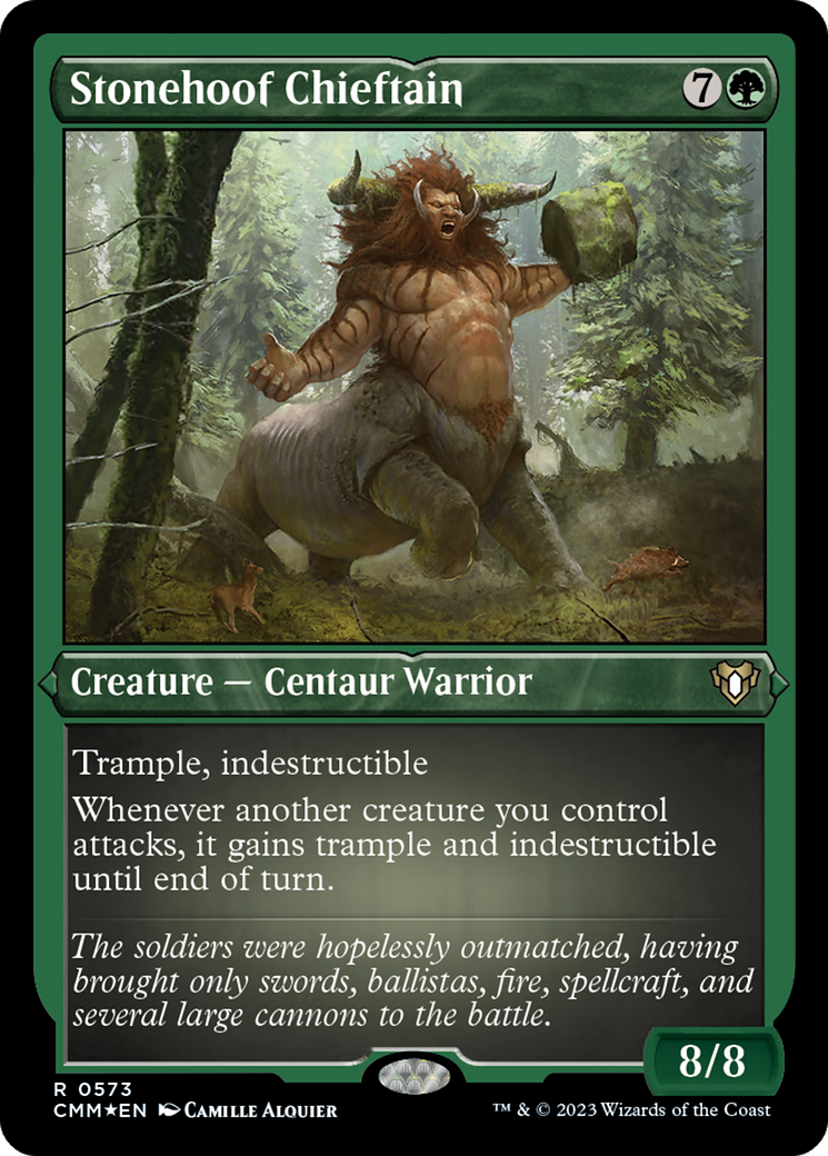 Stonehoof Chieftain (CMM-573) - Commander Masters Etched Foil - Premium MTG Single from Wizards of the Coast - Just $1.29! Shop now at Game Crave Tournament Store