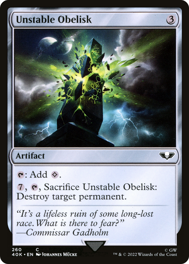 Unstable Obelisk (40K-260) - Warhammer 40,000 Commander - Premium MTG Single from Wizards of the Coast - Just $0.08! Shop now at Game Crave Tournament Store