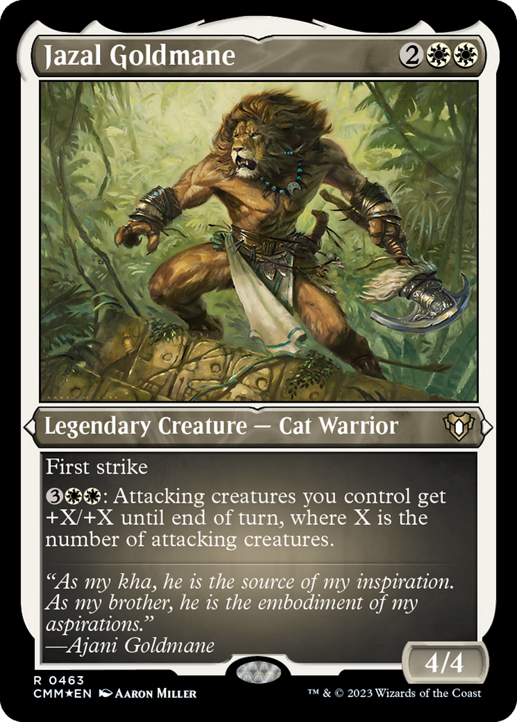 Jazal Goldmane (CMM-463) - Commander Masters Etched Foil - Premium MTG Single from Wizards of the Coast - Just $3.65! Shop now at Game Crave Tournament Store