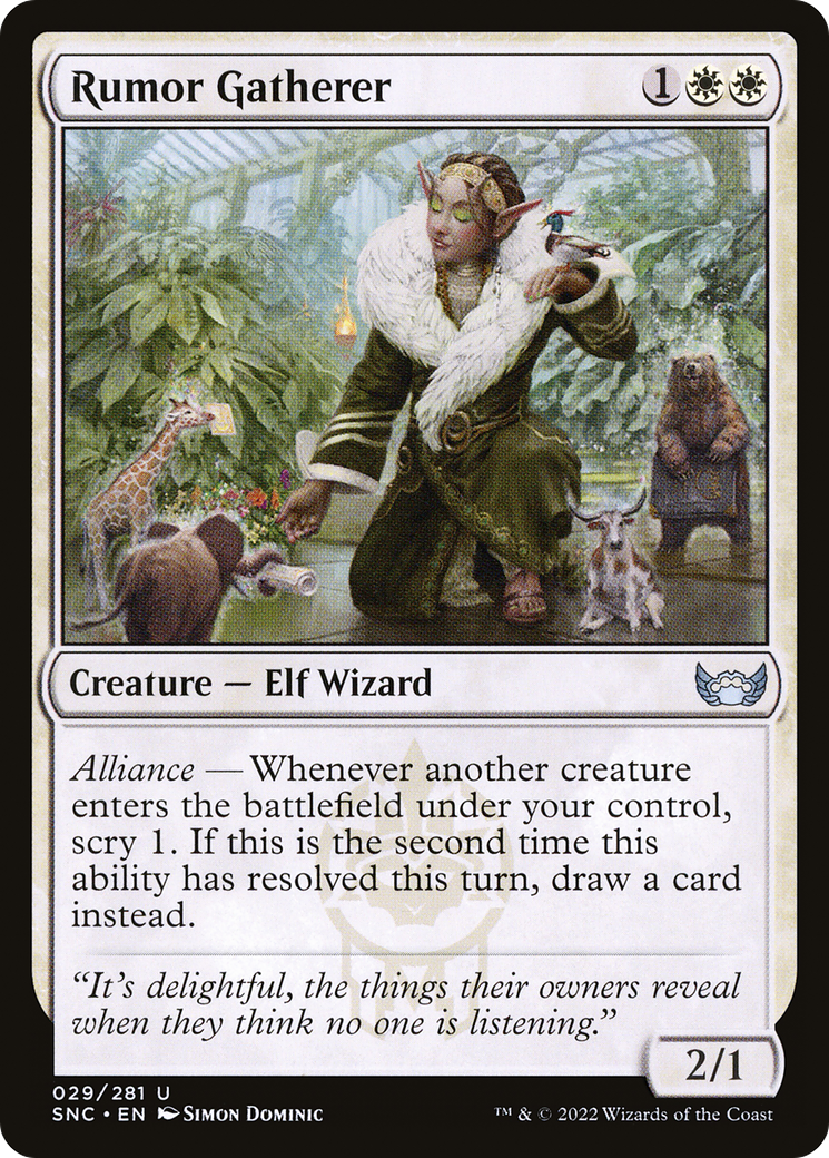 Rumor Gatherer (SNC-029) - Streets of New Capenna - Premium MTG Single from Wizards of the Coast - Just $0.26! Shop now at Game Crave Tournament Store