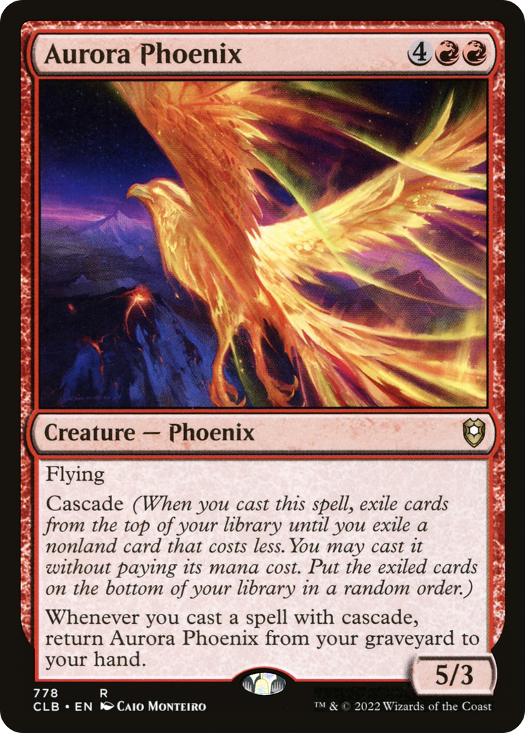 Aurora Phoenix (CLB-778) - Commander Legends: Battle for Baldur's Gate - Premium MTG Single from Wizards of the Coast - Just $0.25! Shop now at Game Crave Tournament Store