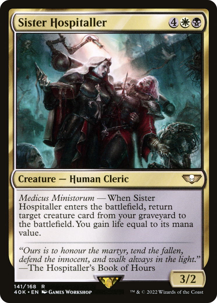 Sister Hospitaller (40K-141) - Warhammer 40,000 Commander - Premium MTG Single from Wizards of the Coast - Just $4.20! Shop now at Game Crave Tournament Store