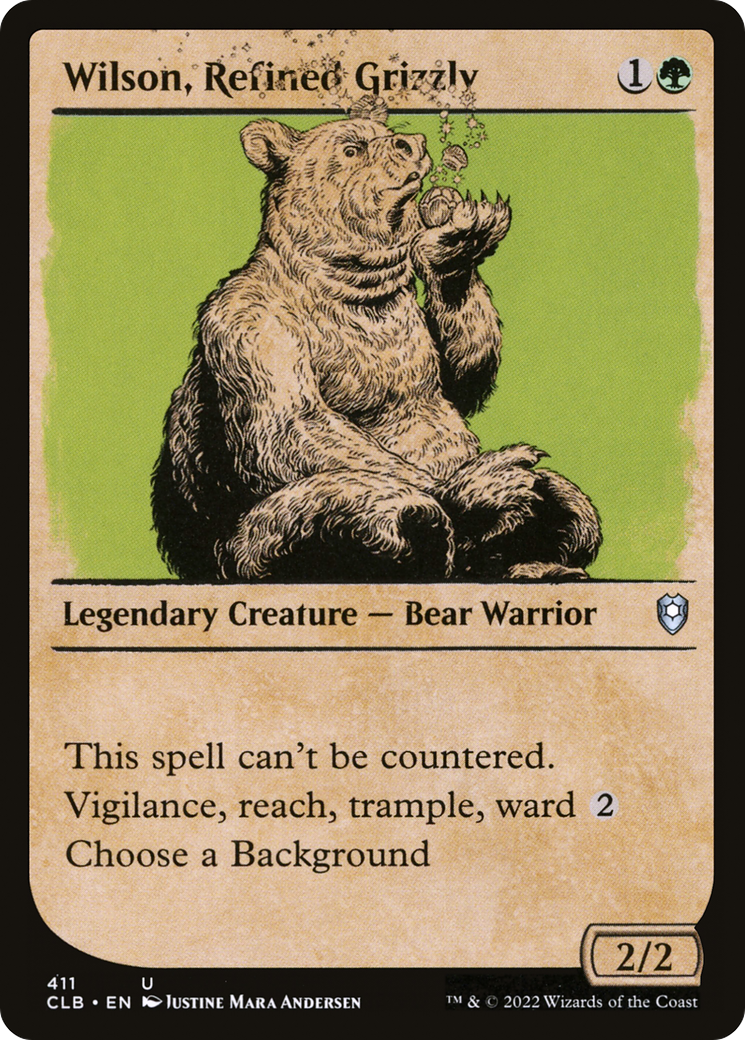 Wilson, Refined Grizzly (CLB-411) - Commander Legends: Battle for Baldur's Gate: (Showcase) Foil - Premium MTG Single from Wizards of the Coast - Just $0.25! Shop now at Game Crave Tournament Store