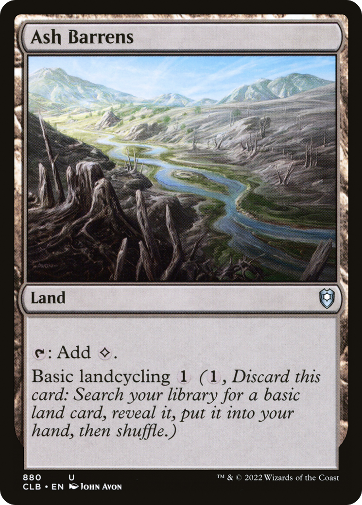 Ash Barrens (CLB-880) - Commander Legends: Battle for Baldur's Gate - Premium MTG Single from Wizards of the Coast - Just $0.08! Shop now at Game Crave Tournament Store