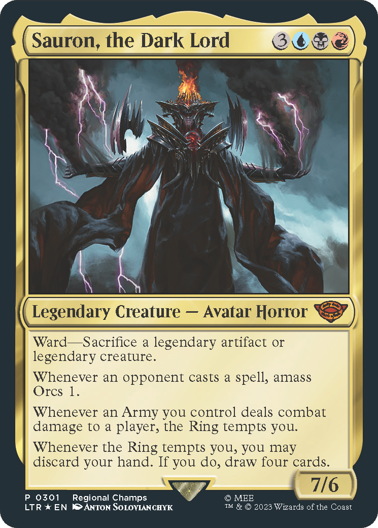 Sauron, the Dark Lord (LTR-301) - The Lord of the Rings: Tales of Middle-earth Foil - Premium MTG Single from Wizards of the Coast - Just $528! Shop now at Game Crave Tournament Store