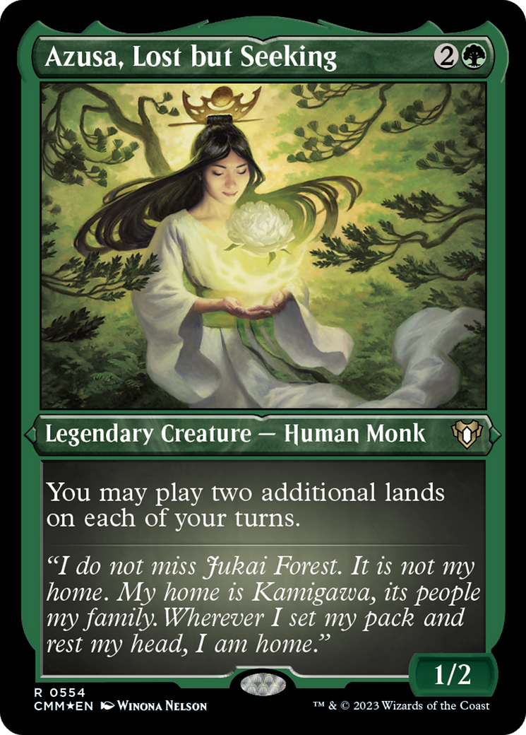 Azusa, Lost but Seeking (CMM-554) - Commander Masters Etched Foil - Premium MTG Single from Wizards of the Coast - Just $3.32! Shop now at Game Crave Tournament Store