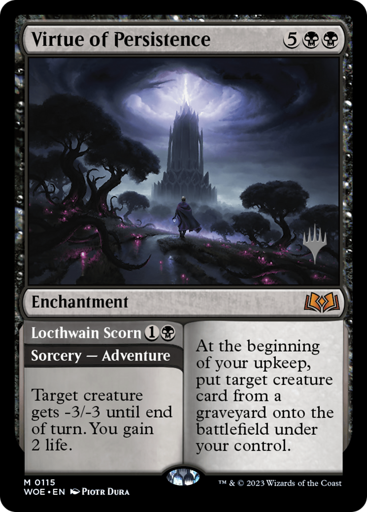 Virtue of Persistence // Locthwain Scorn (PWOE-115P) - Wilds of Eldraine Promos Foil - Premium MTG Single from Wizards of the Coast - Just $2.90! Shop now at Game Crave Tournament Store