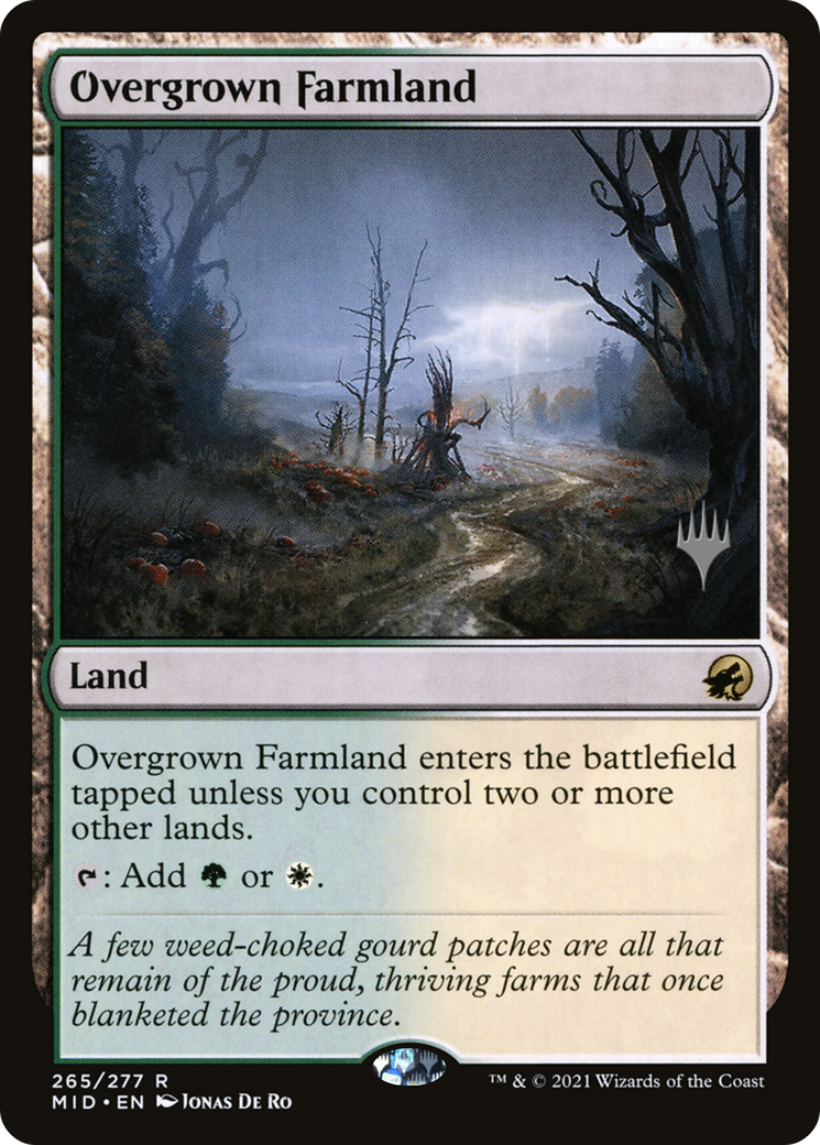 Overgrown Farmland (PMID-265P) - Innistrad: Midnight Hunt Promos Foil - Premium MTG Single from Wizards of the Coast - Just $0.91! Shop now at Game Crave Tournament Store