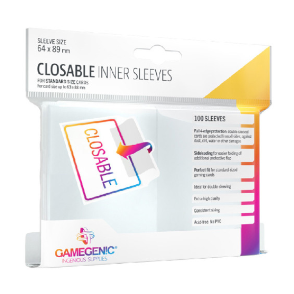 Gamegenic Closable Inner Sleeves (100 ct) - Clear - Standard - Premium Card Sleeves from Asmodee North America - Just $4.99! Shop now at Game Crave Tournament Store