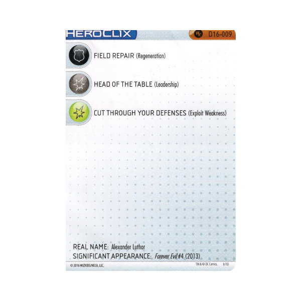 Lex Luthor #D16-009 DC HeroClix Promos - Premium HCX Single from WizKids - Just $3.50! Shop now at Game Crave Tournament Store