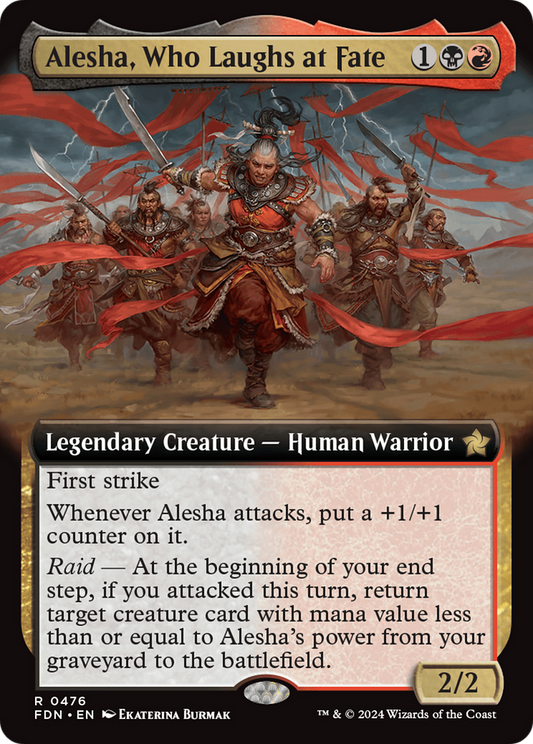 Alesha, Who Laughs at Fate (FDN-476) - Foundations: (Extended Art) - Premium MTG Single from Wizards of the Coast - Just $0.74! Shop now at Game Crave Tournament Store