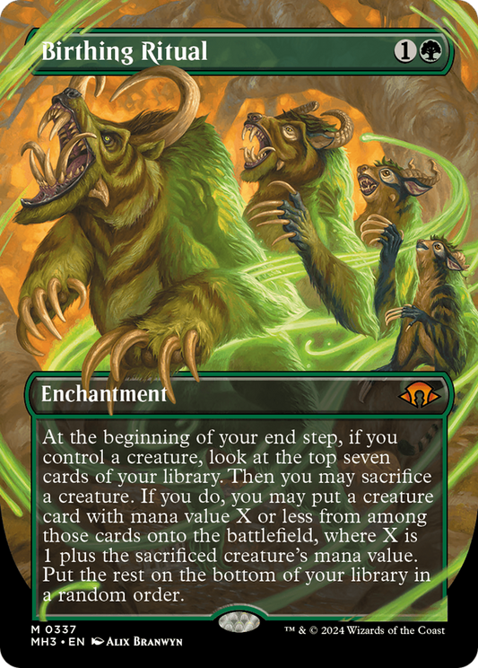 Birthing Ritual (MH3-337) - Modern Horizons 3 (Borderless) Foil - Premium MTG Single from Wizards of the Coast - Just $7.10! Shop now at Game Crave Tournament Store