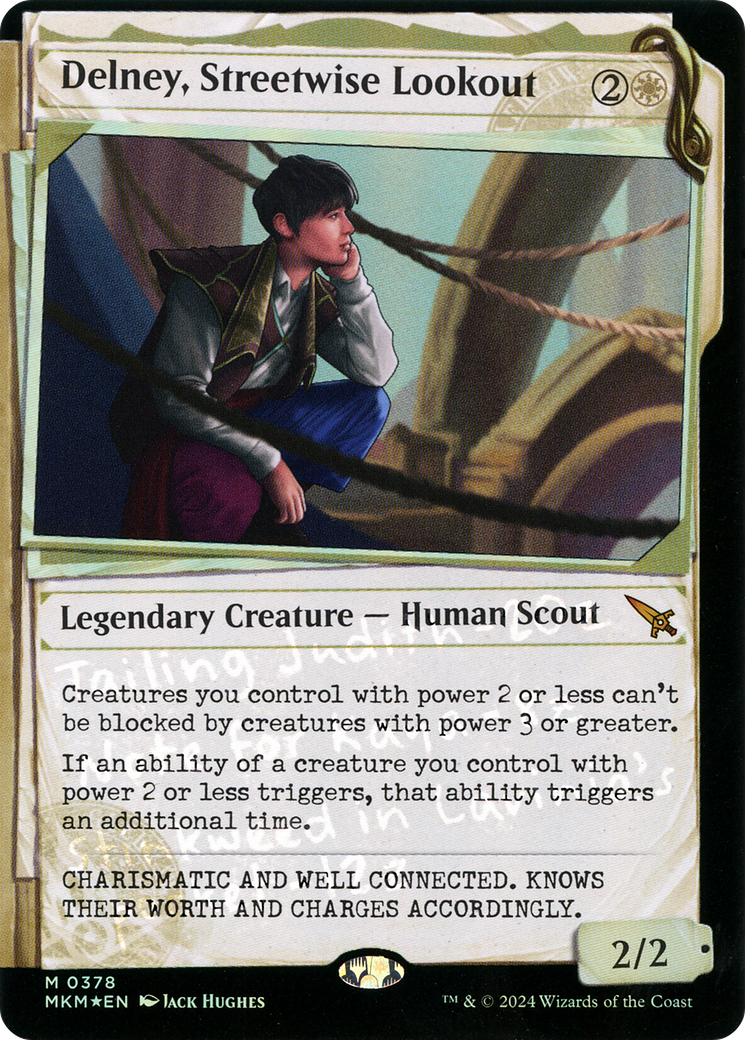 Delney, Streetwise Lookout (MKM-378) - Murders at Karlov Manor: (Showcase) Foil - Premium MTG Single from Wizards of the Coast - Just $35.61! Shop now at Game Crave Tournament Store