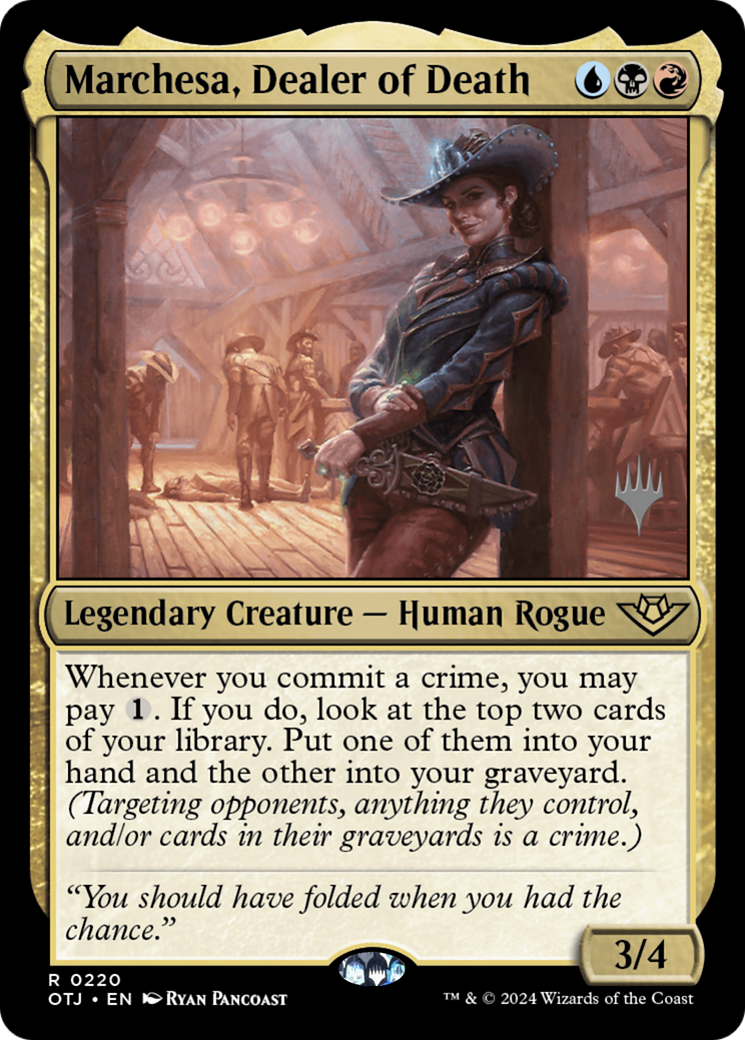 Marchesa, Dealer of Death (POTJ-220P) - Outlaws of Thunder Junction Promos - Premium MTG Single from Wizards of the Coast - Just $0.26! Shop now at Game Crave Tournament Store