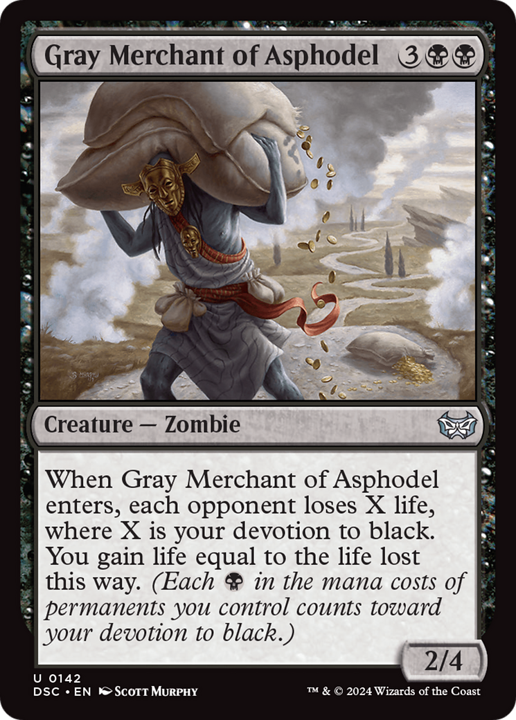 Gray Merchant of Asphodel (DSC-142) - Duskmourn: House of Horror Commander - Premium MTG Single from Wizards of the Coast - Just $0.71! Shop now at Game Crave Tournament Store